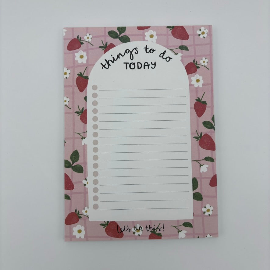 Strawberry Pattern A5 Notepad