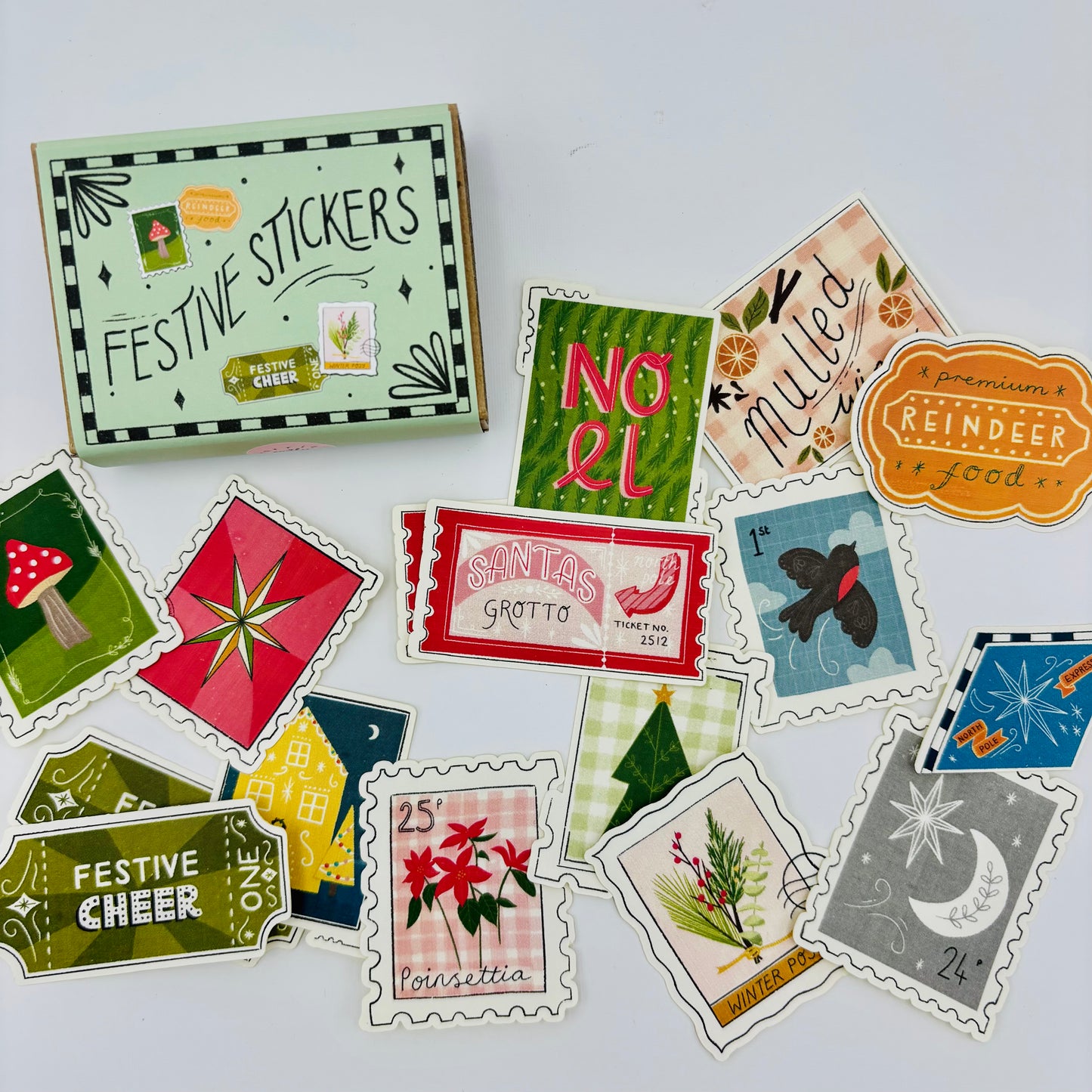 Festive Stickers Matchbox Set