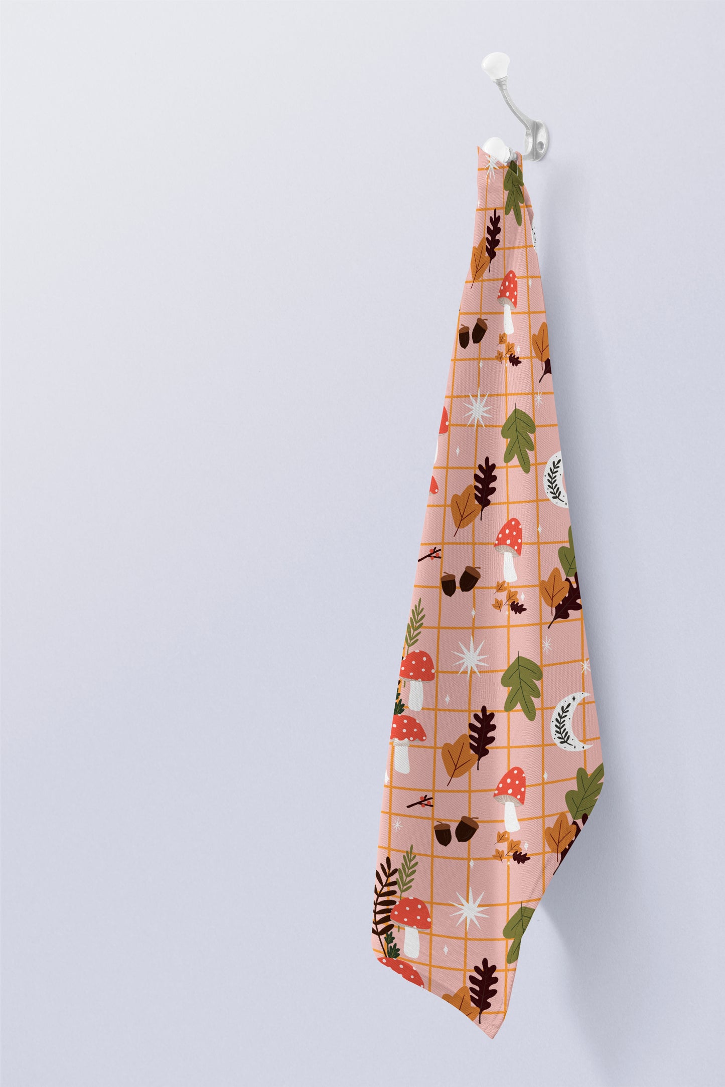 Autumn Leaves and Toad Stall Cotton Tea Towel