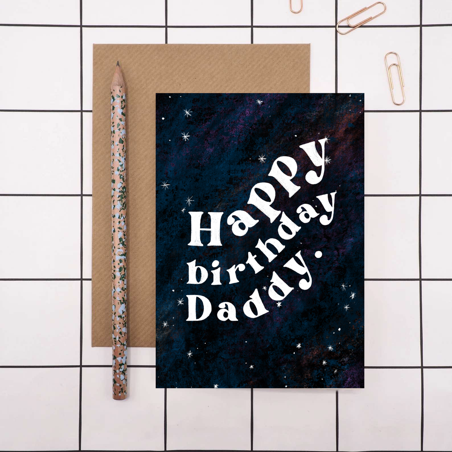 Happy Birthday Daddy Star Galaxy Card