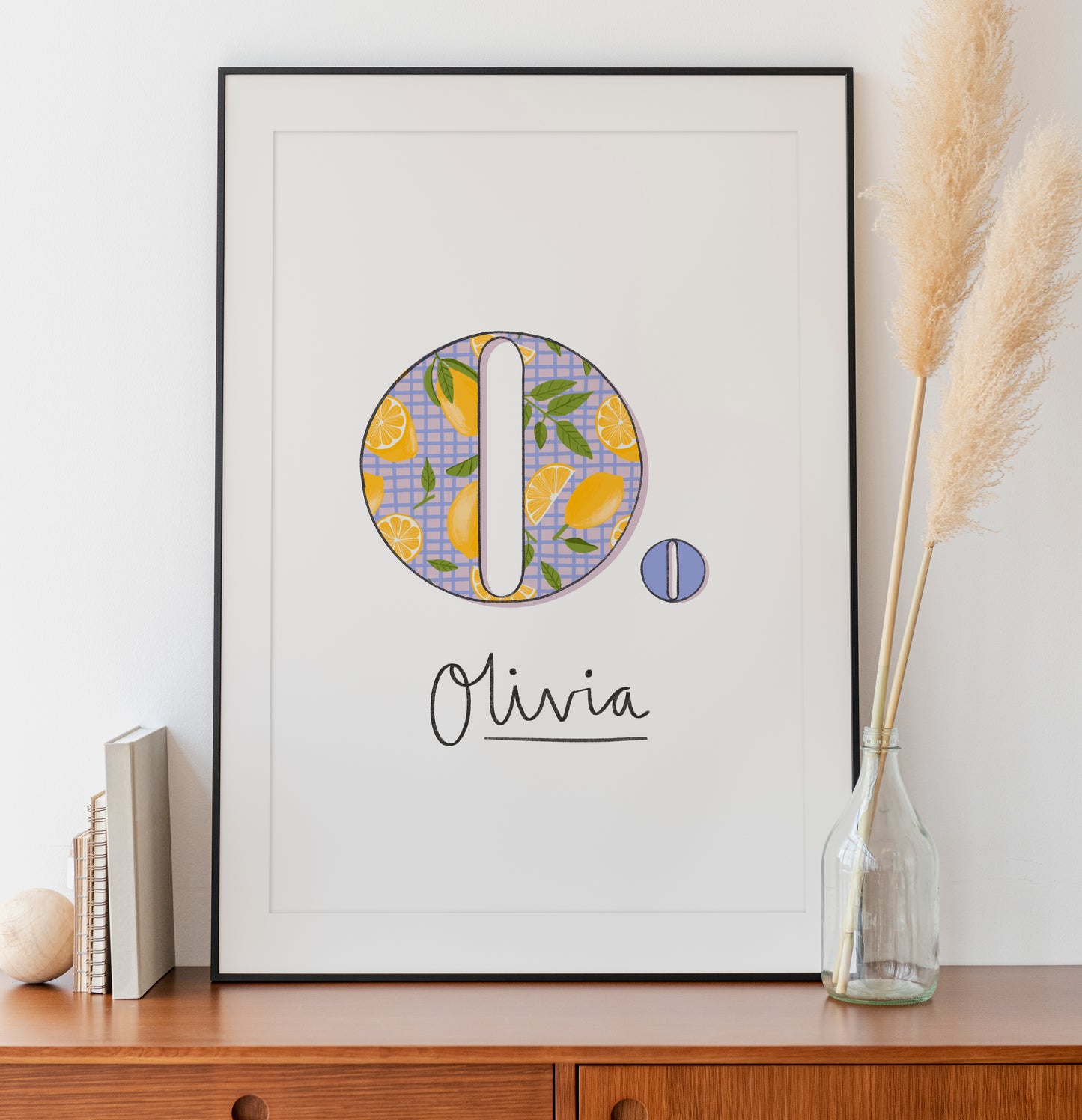 Personalised Lemon Initial Print