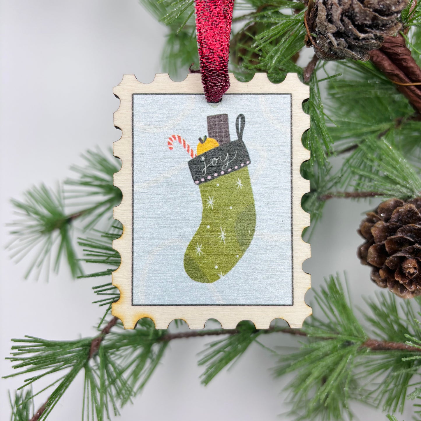 Christmas Stocking Illustration, Stamp Decoration