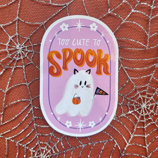 Halloween "too cute to spook" Large Vinyl Sticker