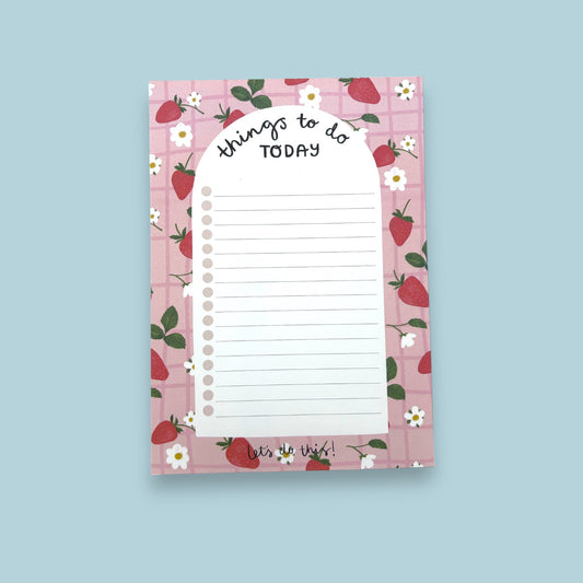 Strawberry Pattern A5 Notepad