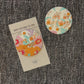 Birthday badge with vintage inspired floral fabric