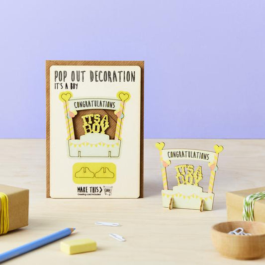 Pop Out 'It's a boy' New baby Card