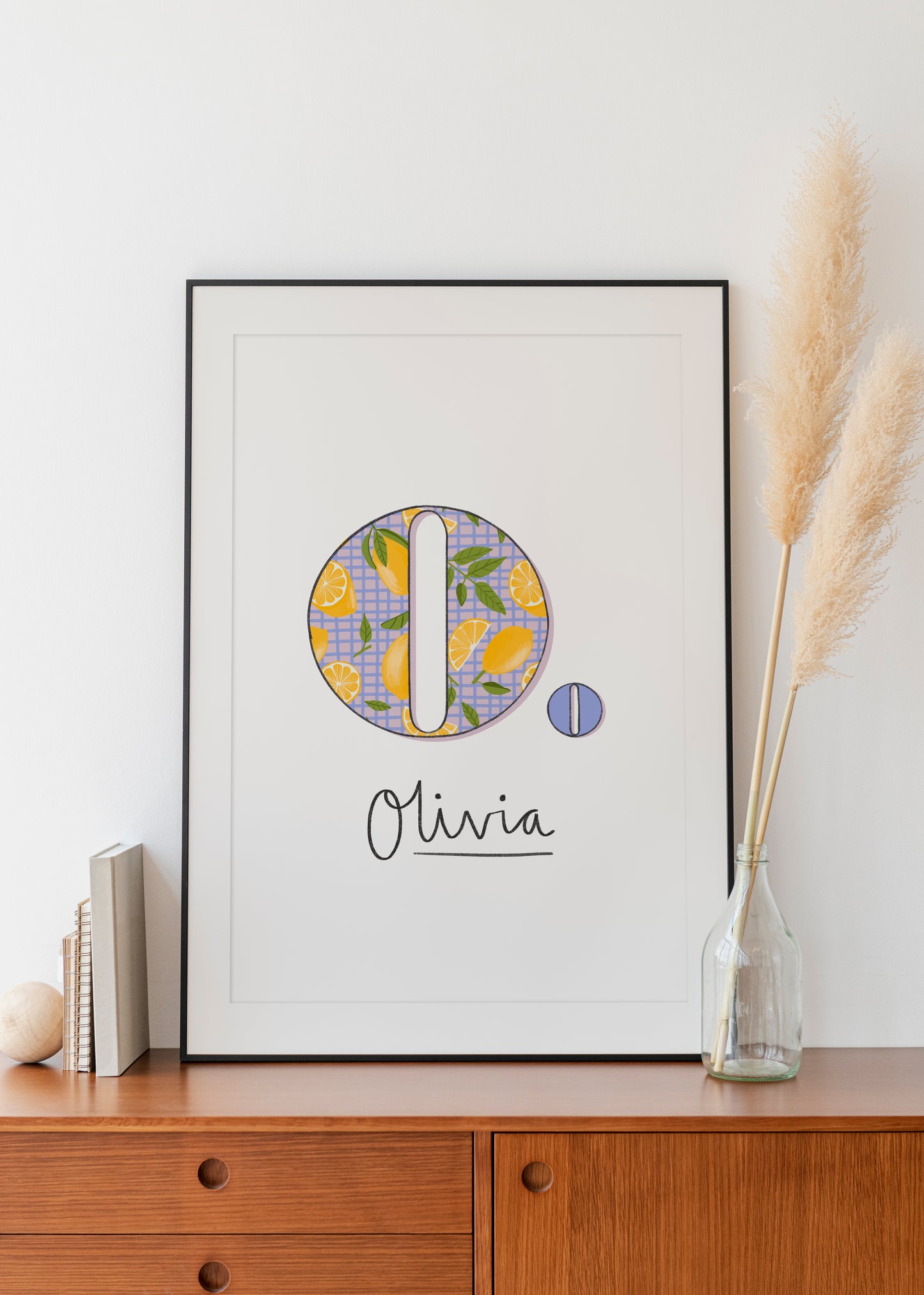 Personalised Lemon Initial Print