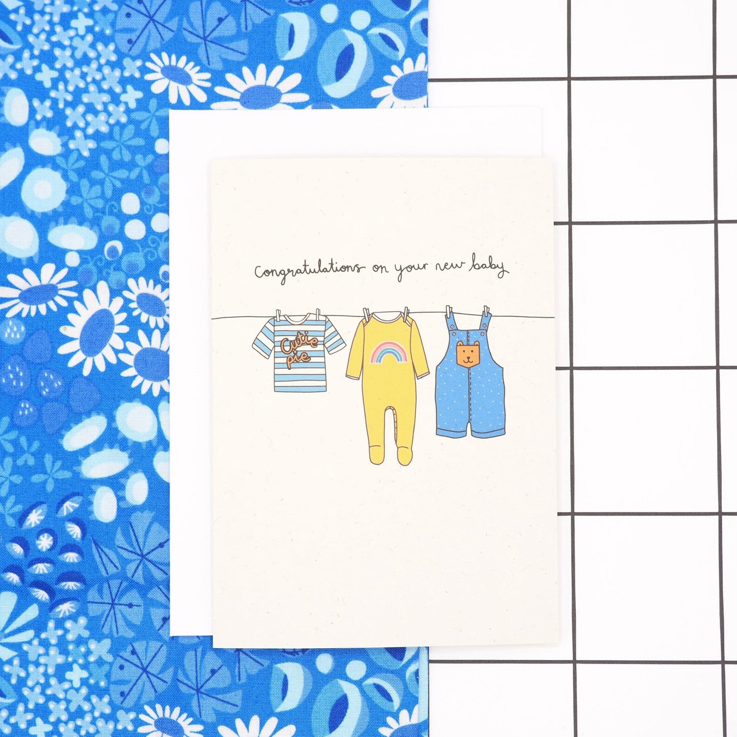 New baby Card, Baby clothes illustration